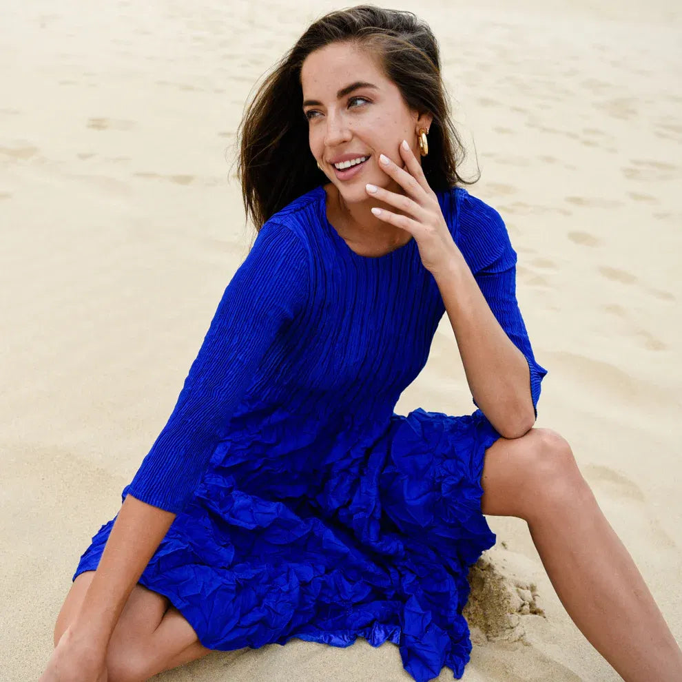 Alquema 3/4 Sleeve Smash Pocket Dress Royal