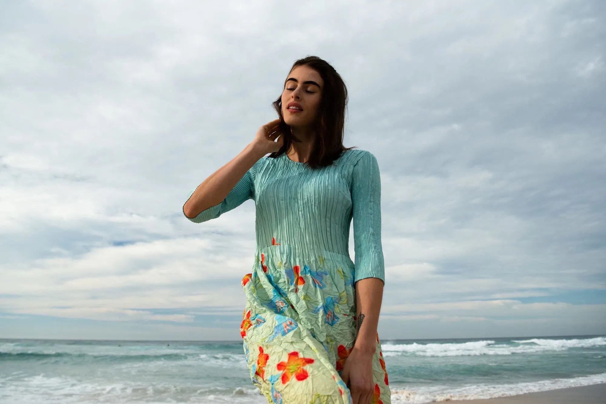 Alquema 3/4 Sleeve Smash Pocket Dress Flower Valley