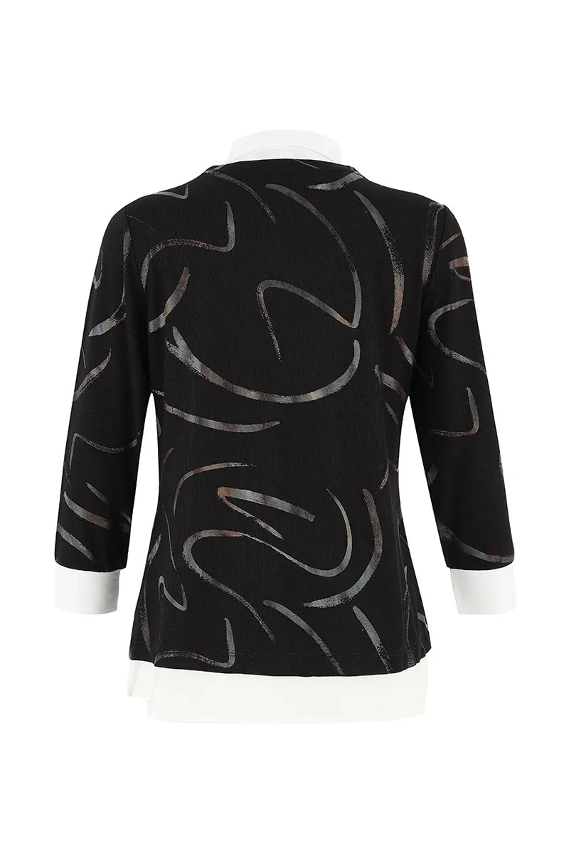 Dolcezza 75122 'Dancing In The Dark' 2-In-1 Sweater With Shirt Insert