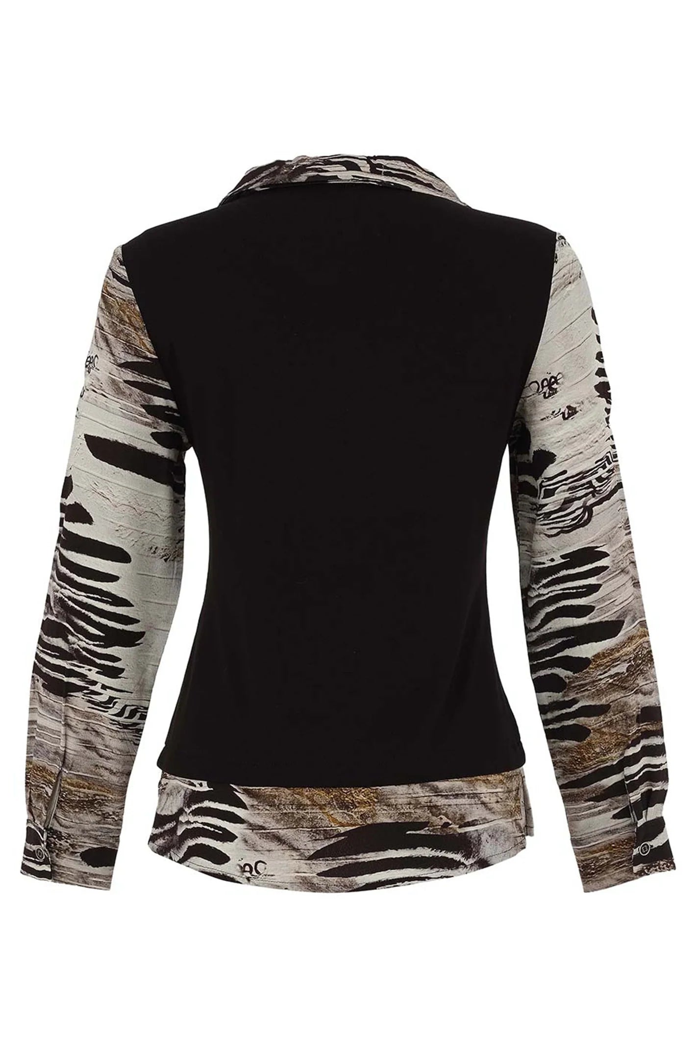 Dolcezza 75682 Faux Two Piece Animal Top ‘Unbalanced by Kurosh Navid’
