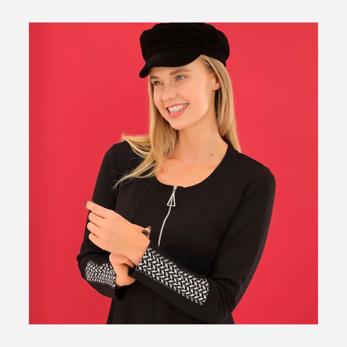 Dolcezza 75116 Black Zip Dress