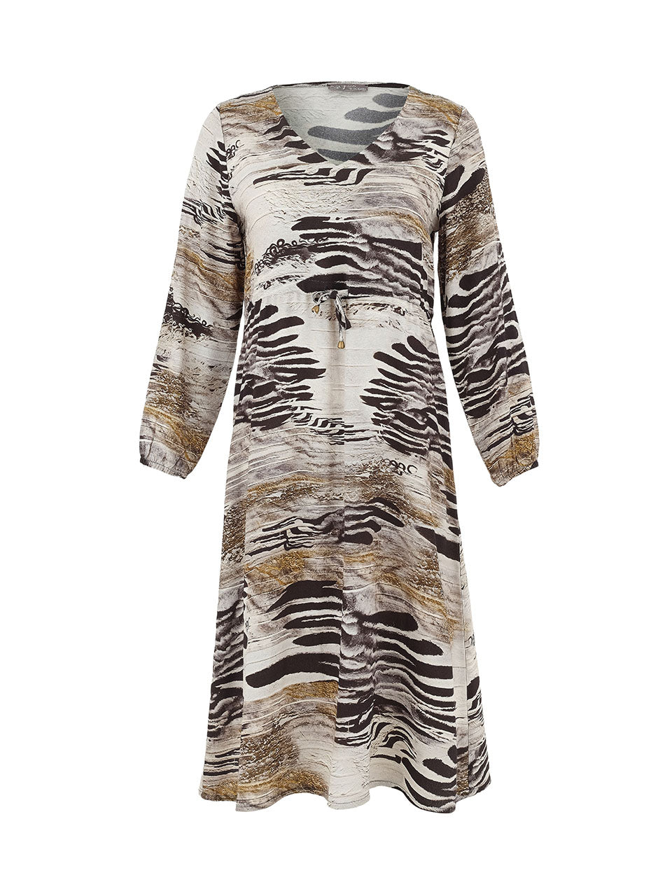 Dolcezza 75686 'Unbalanced' V-Neck Dress With Waist Tie