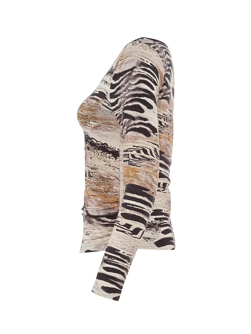 Dolcezza 75680 "Unbalanced" Animal Print Top