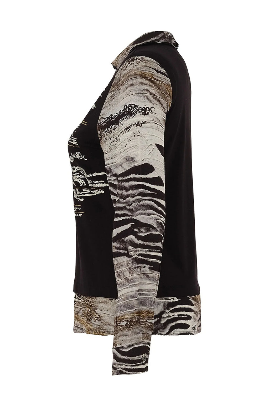 Dolcezza 75682 Faux Two Piece Animal Top ‘Unbalanced by Kurosh Navid’
