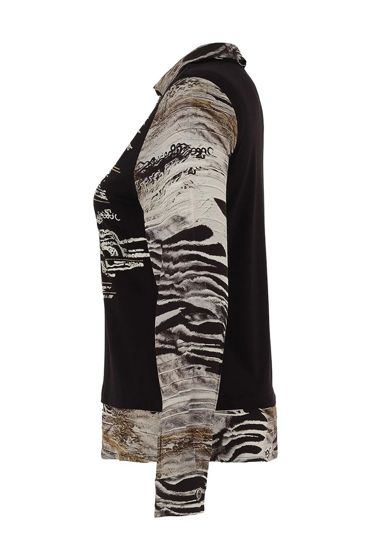 Dolcezza 75682 Faux Two Piece Animal Top ‘Unbalanced by Kurosh Navid’