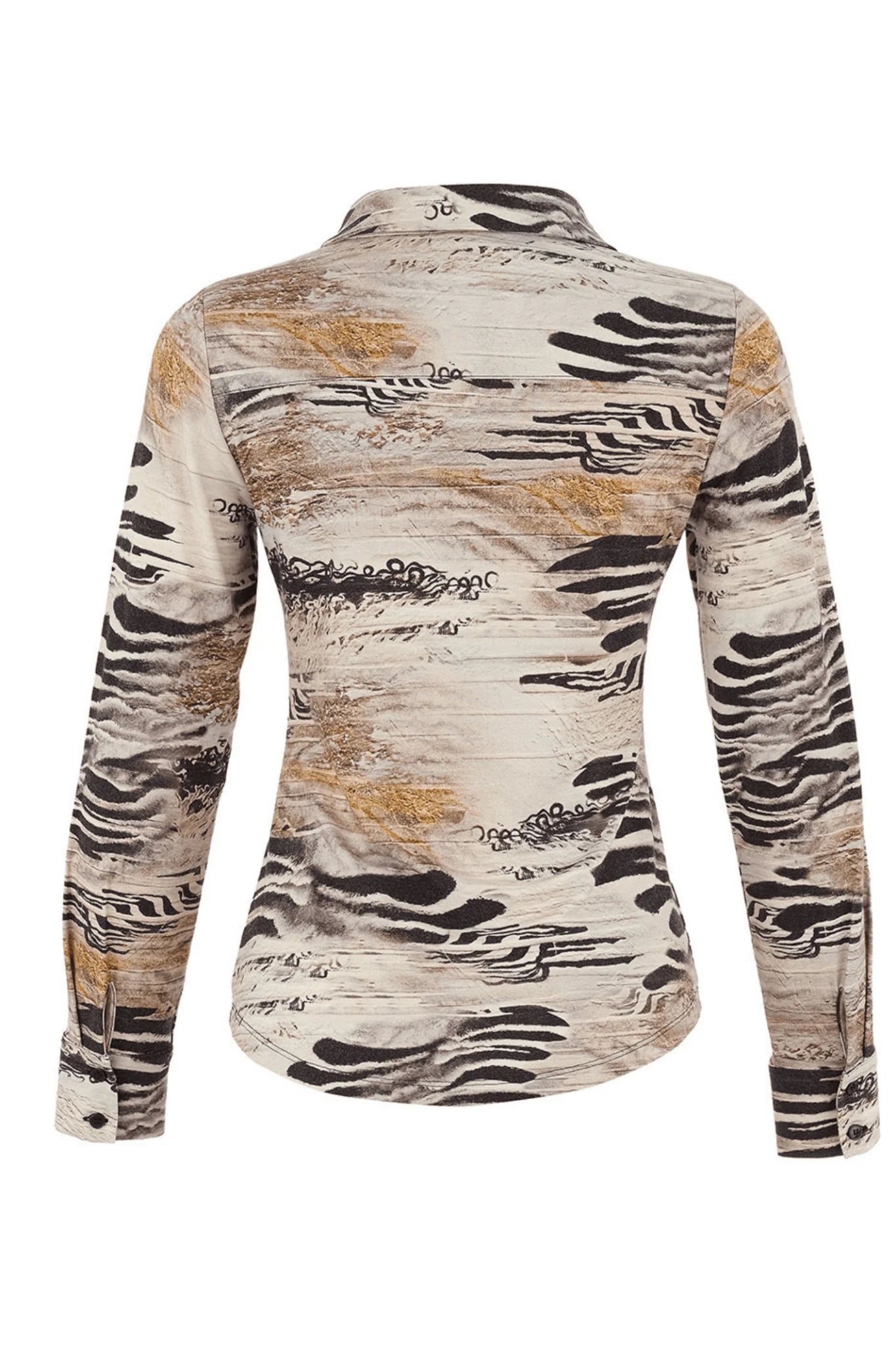 Dolcezza 75683 Ruched Buttoned Top ‘Unbalanced by Kurosh Navid’